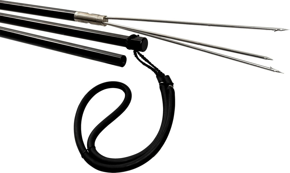Aluminium Pole Spear, Black, 3 Pcs, 6.5 Ft