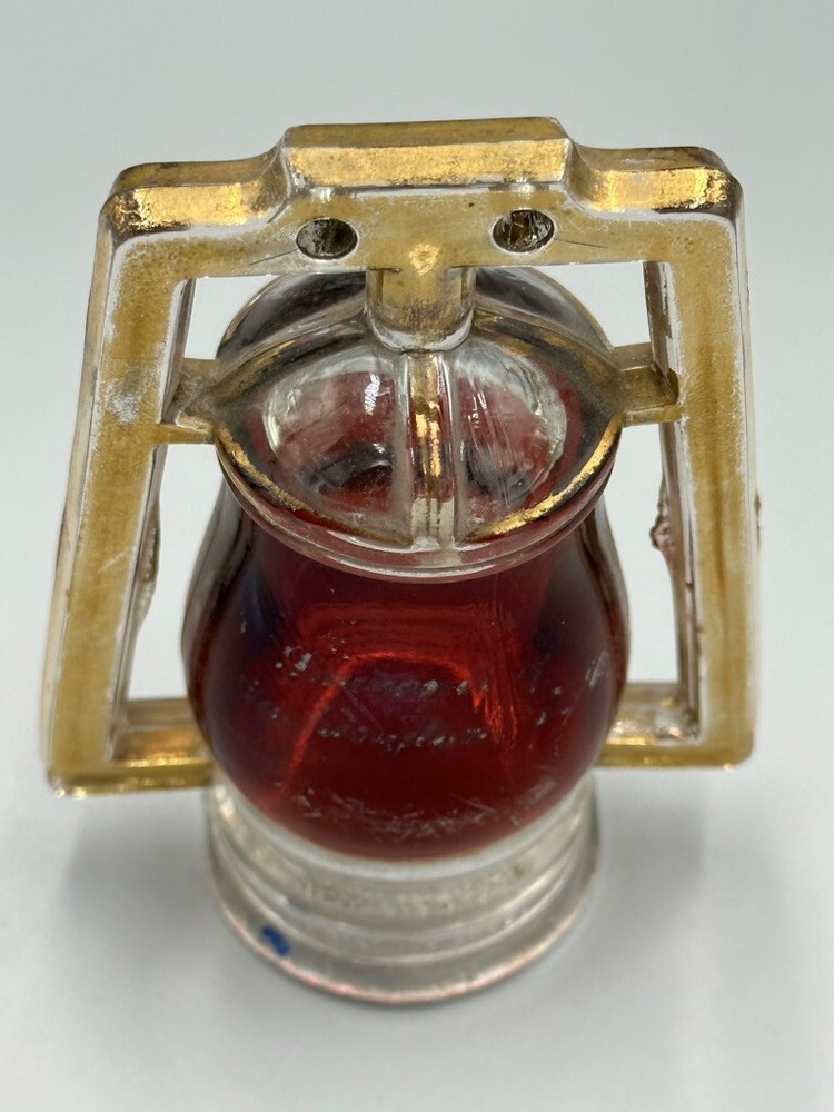 1909 WEST Bros BARN LANTERN Ruby Flash Glass CANDY CONTAINER Antique A&E 427