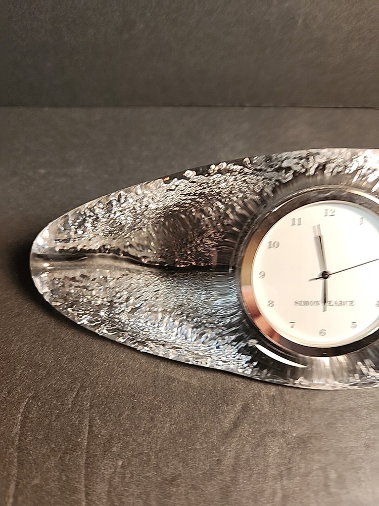 Simon Pearce Crystal Desk Clock Working