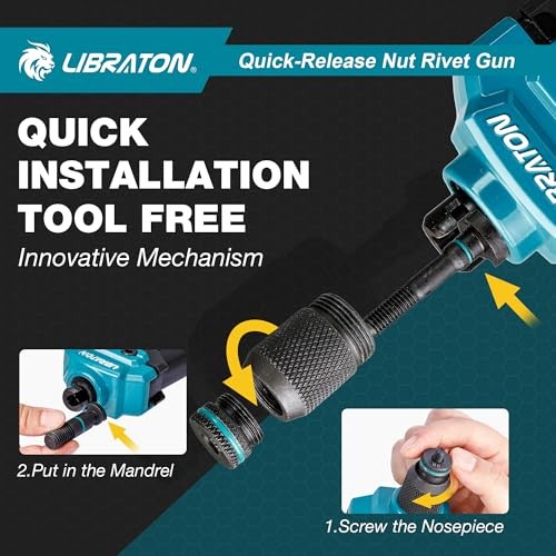 Rivet Nut Tool, 16" Rivnut Tool Kit, Hand Rivet Nut Tool kit with 11PCS