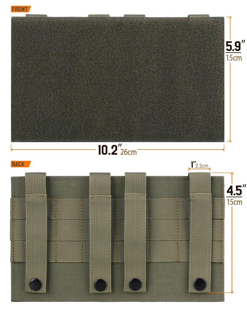 Molle Hook&Loop Panel, Mounting Placard Platform for Hook-Backing Pouch,Tacti...