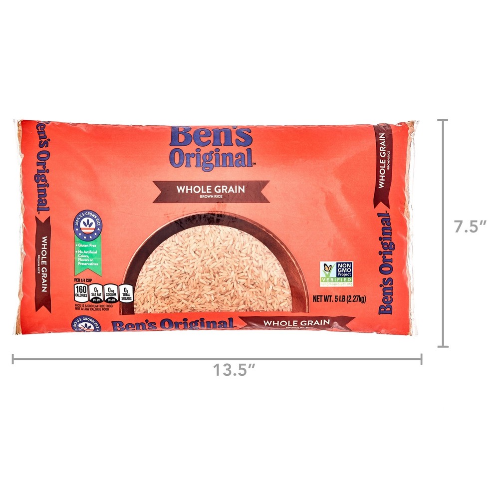 Whole Grain Brown Rice, 5 lb Bag