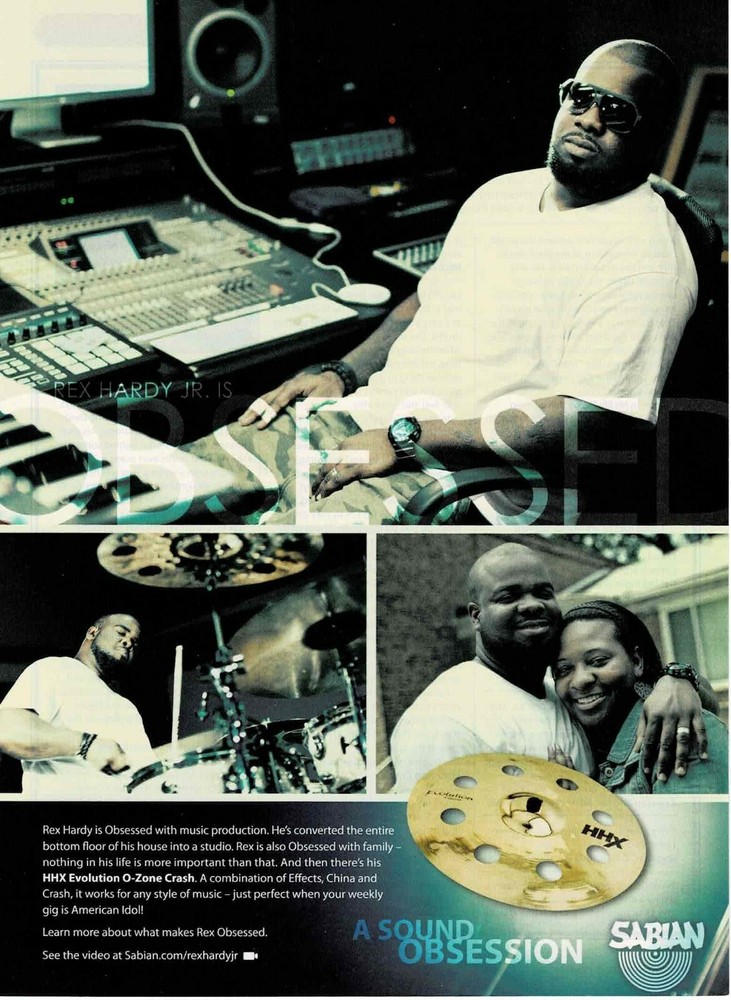 SABIAN CYMBALS - REX HARDY - 2012 Print Advertisement