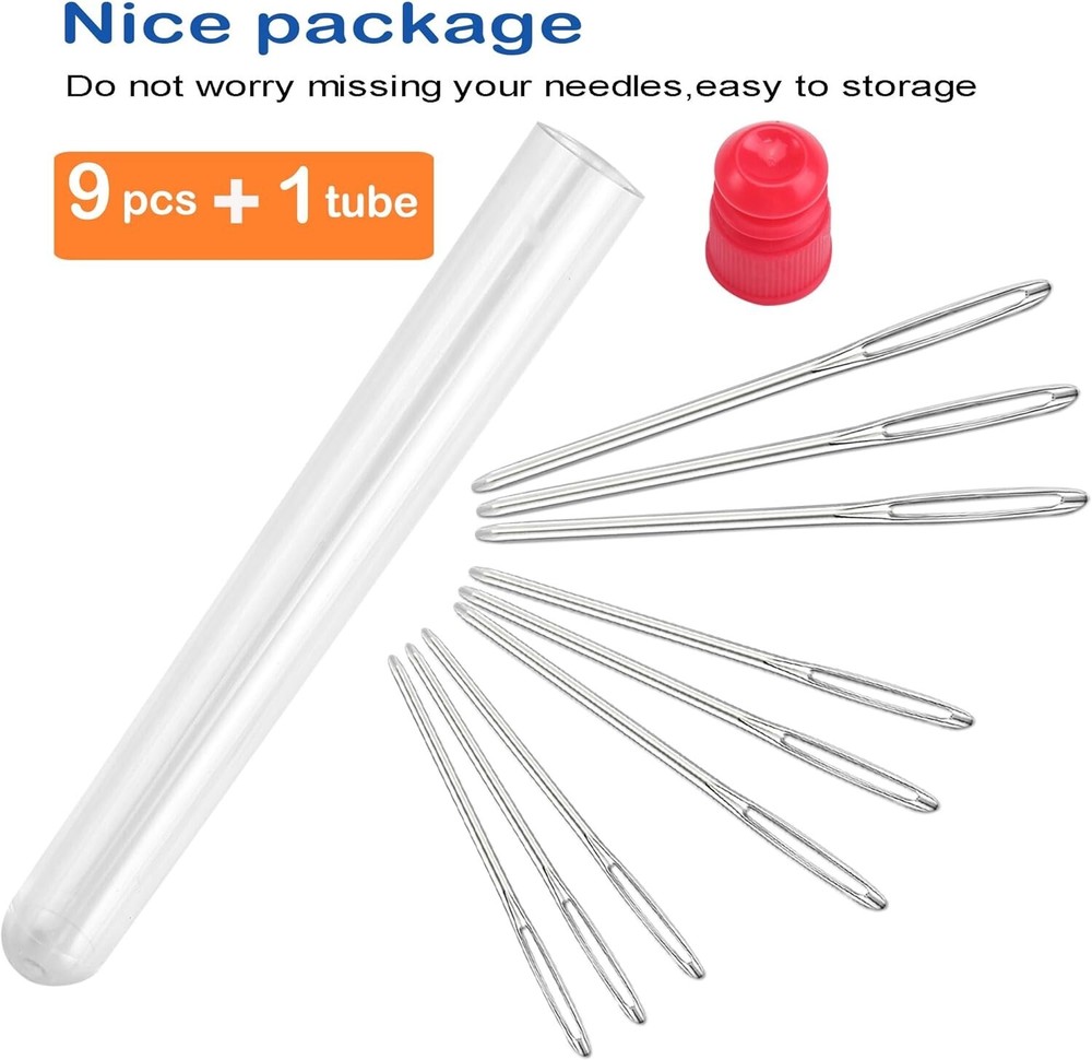 9 Piece Blunt Needles Set - Effortless Yarn Threading with Large Eye Design