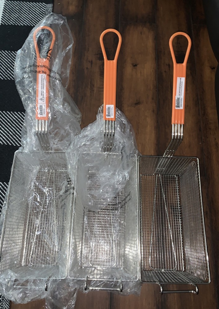 3 Fry Basket with Orange Handle Medium