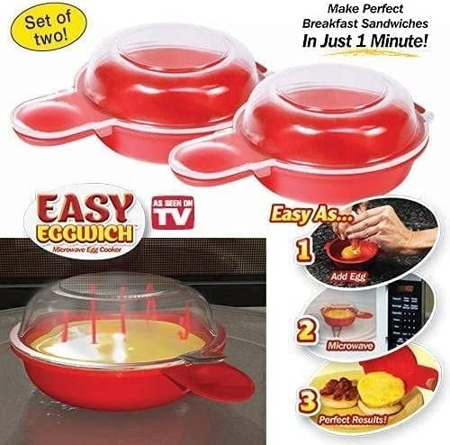 2PCS Microwave Egg Cooker Fast Omelet Maker