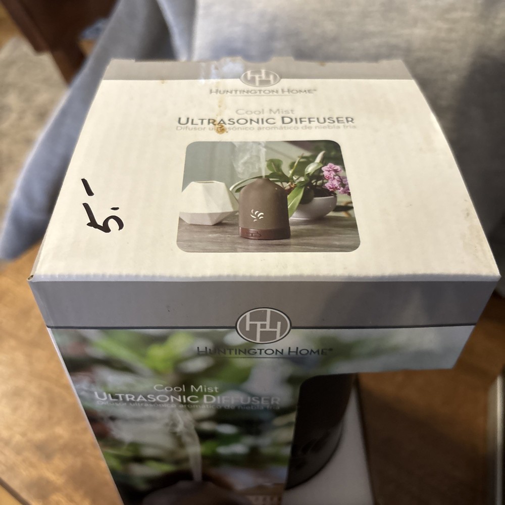HUNTINGTON HOME COOL MIST ULTRASONIC DIFFUSER NEW GREY Two Mist Modes