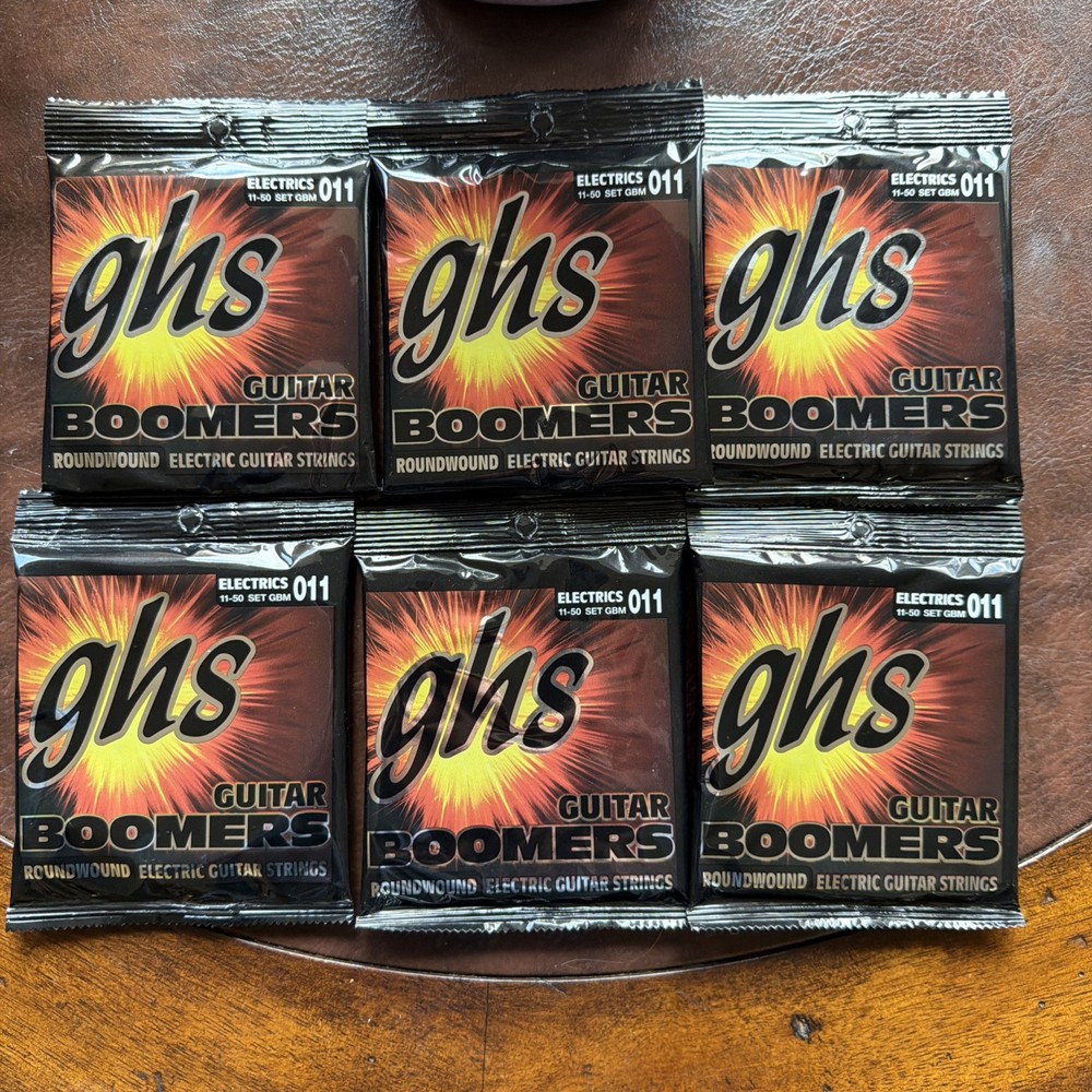 6 Sets GHS Boomers Electric Guitar Strings 11-50 Medium GBM