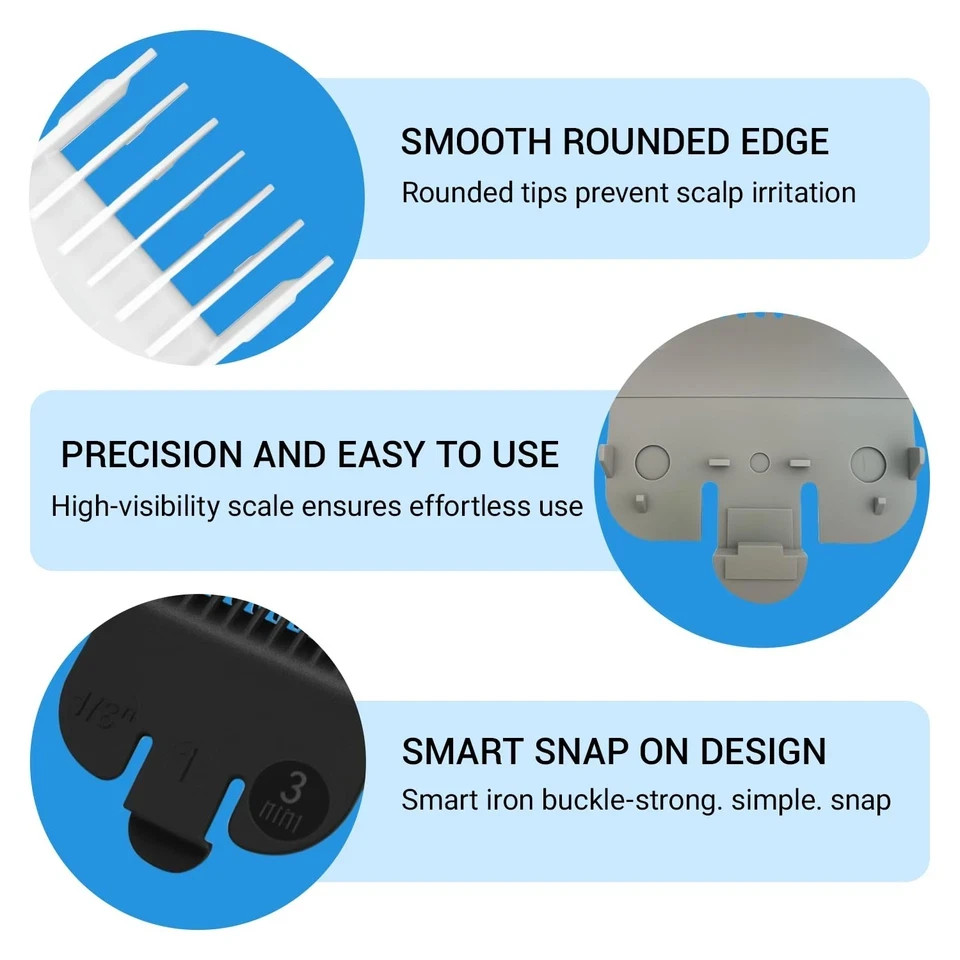 Compatible Wahl Clipper Guards Set 1/16" 1.5mm #3137-101 2 Pack Replacement Comb