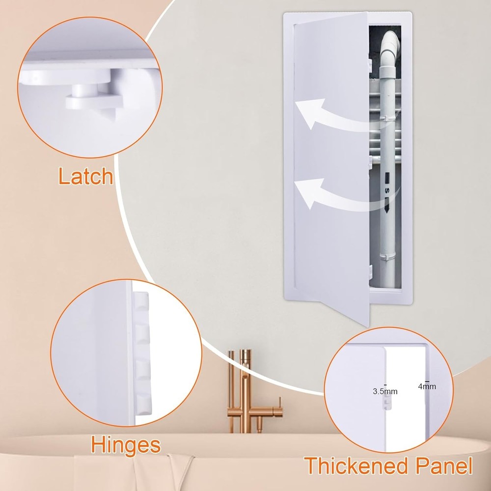 14 x 29 Inch White Access Panel - Durable Removable Hinged Design for Plumbing