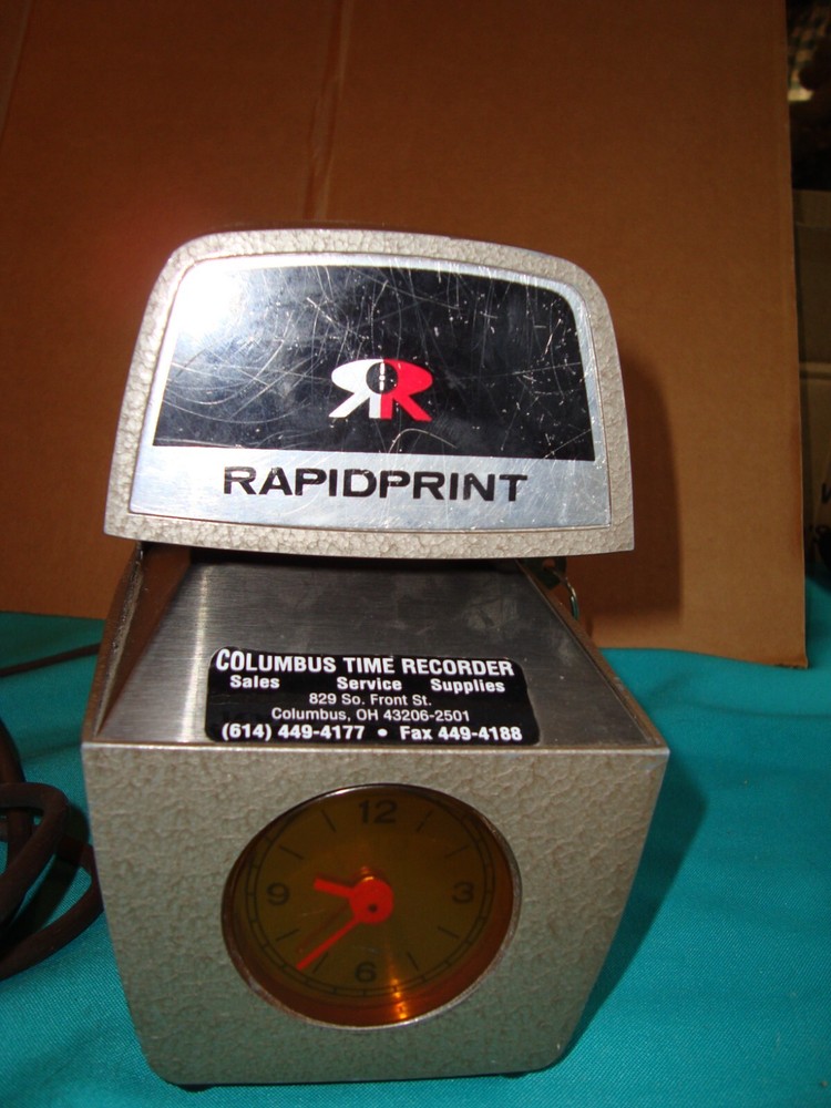 RapidPrint AR-E Electric Time Recorder Stamp With Key *working*