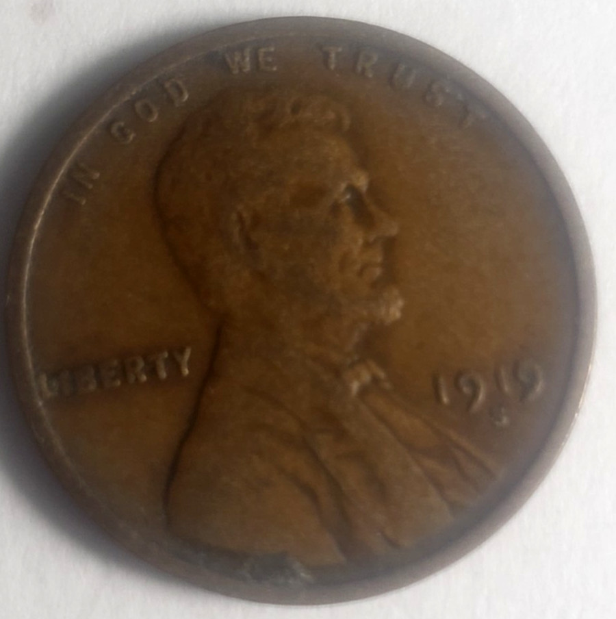 Lincoln Cent 1919s F/VF Bronze inv136