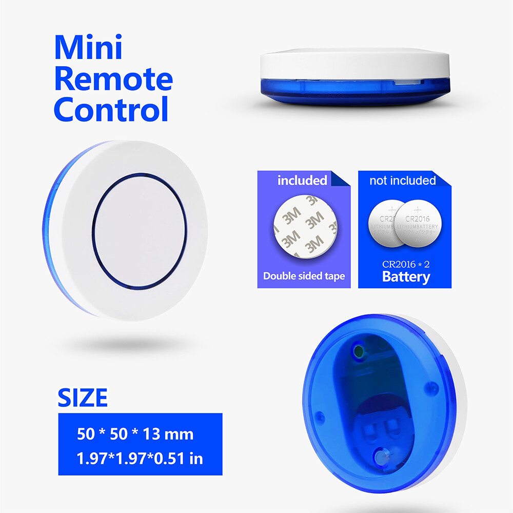 Wireless Smart Light Switch Relay Receiver 110V 220V Round Button Transmitter