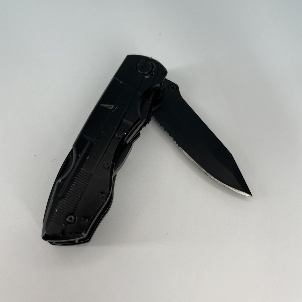 RoverTac Multitool Knife BLACK Camping Survival Knife & Pliers
