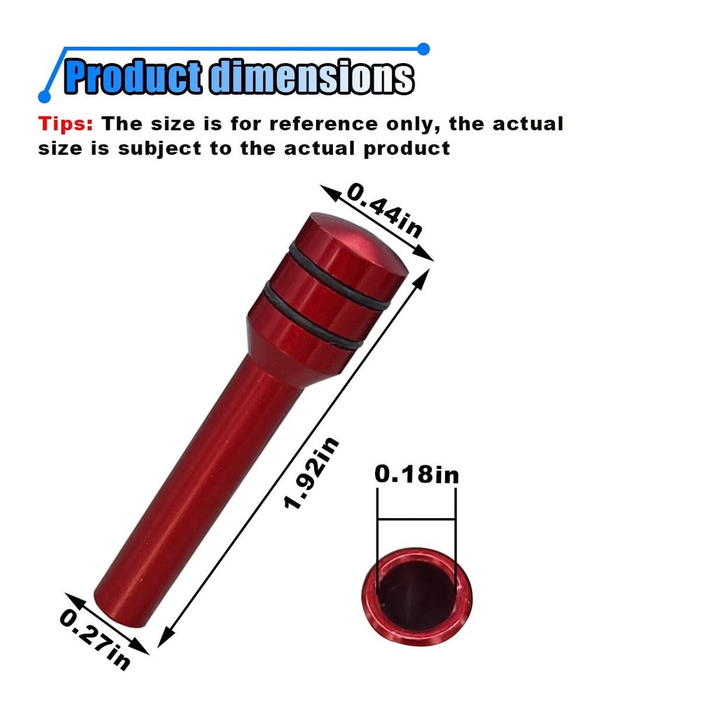 4PCS Car Door Lock Knobs, 1.92" x 0.44'' Safety Auto Inner Pull Red