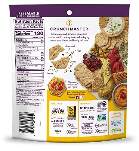 Crunchmaster Original Multi Seed Crackers 4 Oz Gluten Free Healthy Snacks