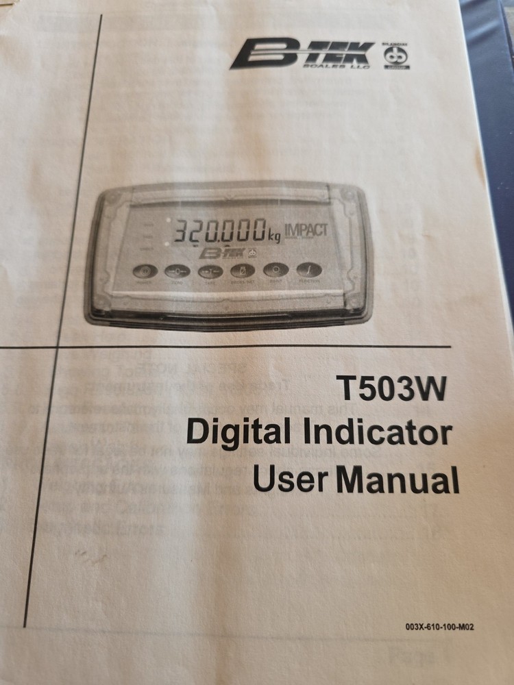BTEK T503W scale user manual