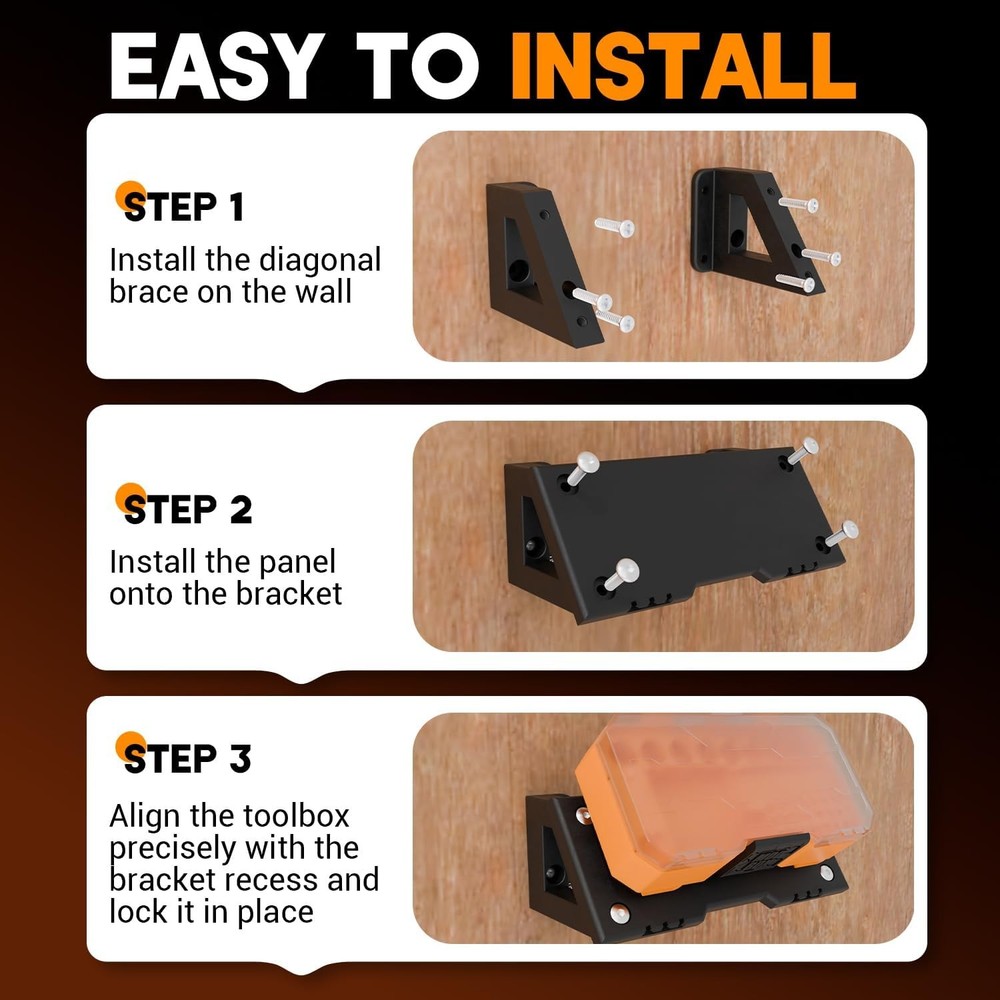 Wall Mount Mounting Bracket for Klein KNECT MODbox Impact Socket Set