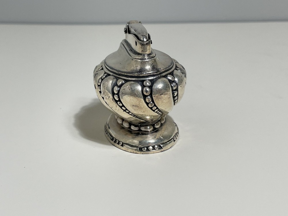 Vintage Ronson Crown Silver Plated Table Top Cigarette Cigar Lighter-Untested