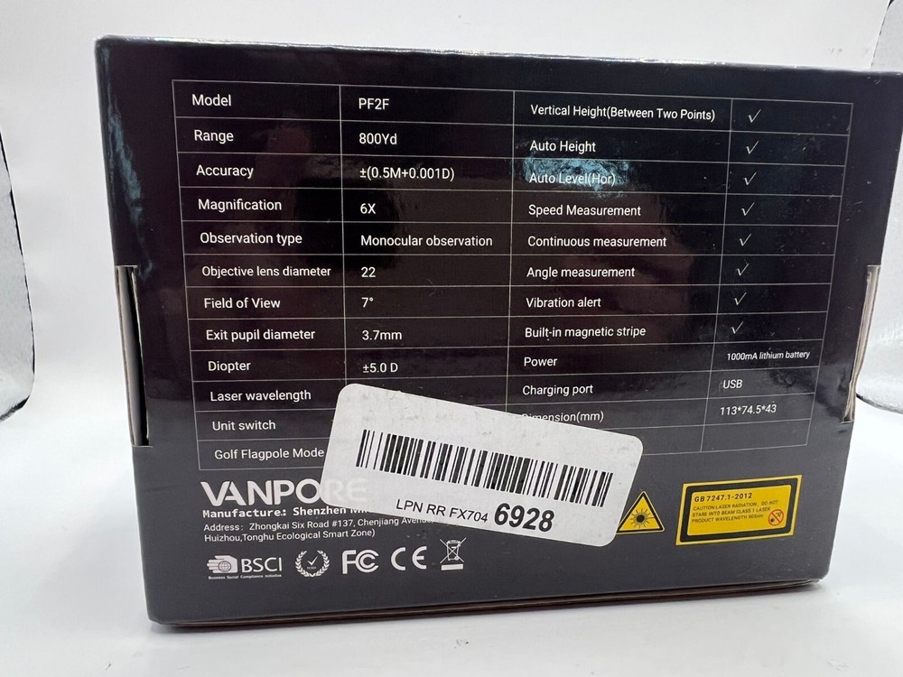 VANPORE Golf Rangefinder Slope Laser - PF2F