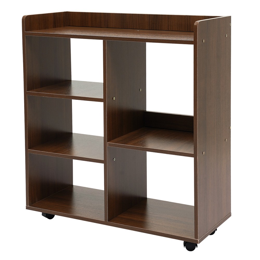 Rolling Printer Stand W/ Three-section Storage Office Filing Cabinet For Office