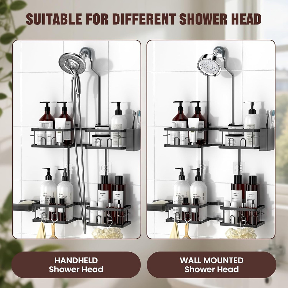 Adjustable Shower Caddy Hanging Rustproof Shower Caddy for Handheld Sh
