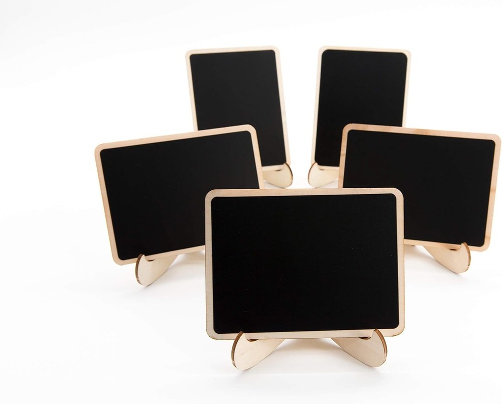 10 Pack Mini Chalkboards Signs with Easel Stand, Small Rectangle Chalkboards ...