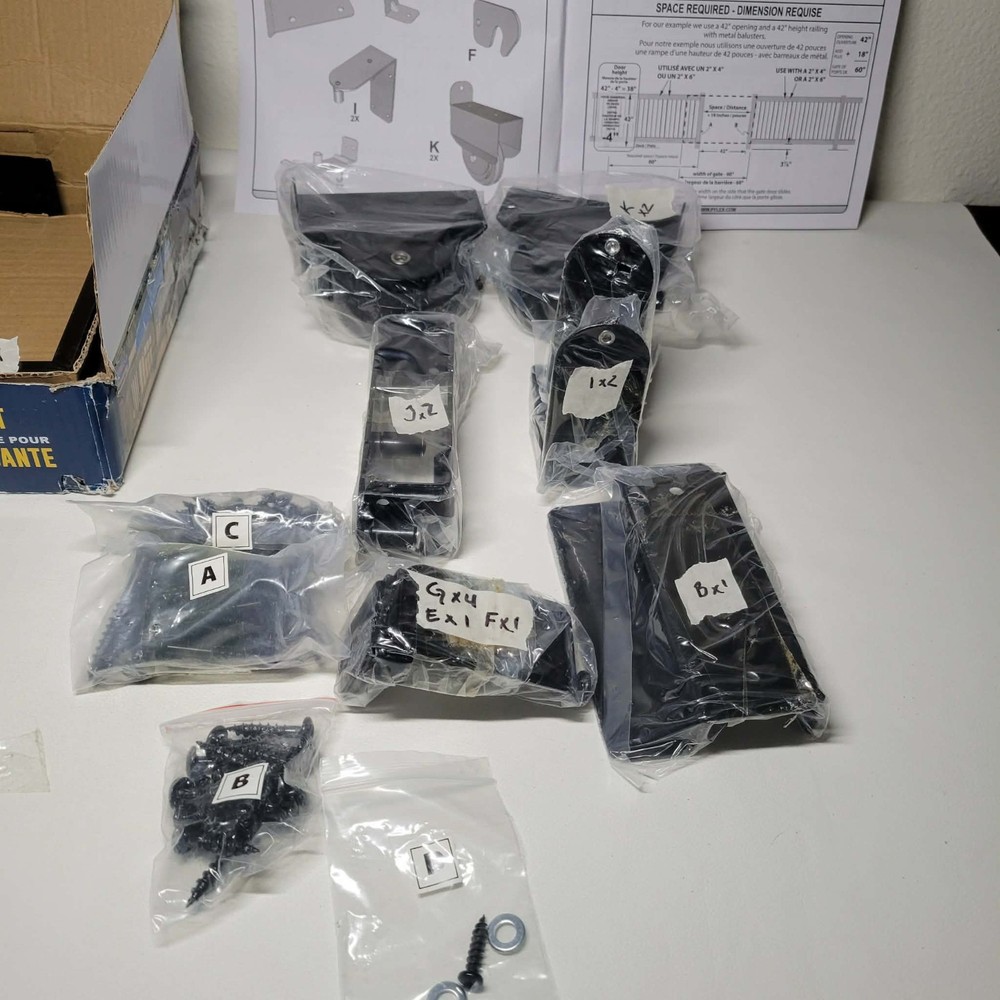 Pylex 11052 Sliding Gate Hardware Kit - Black