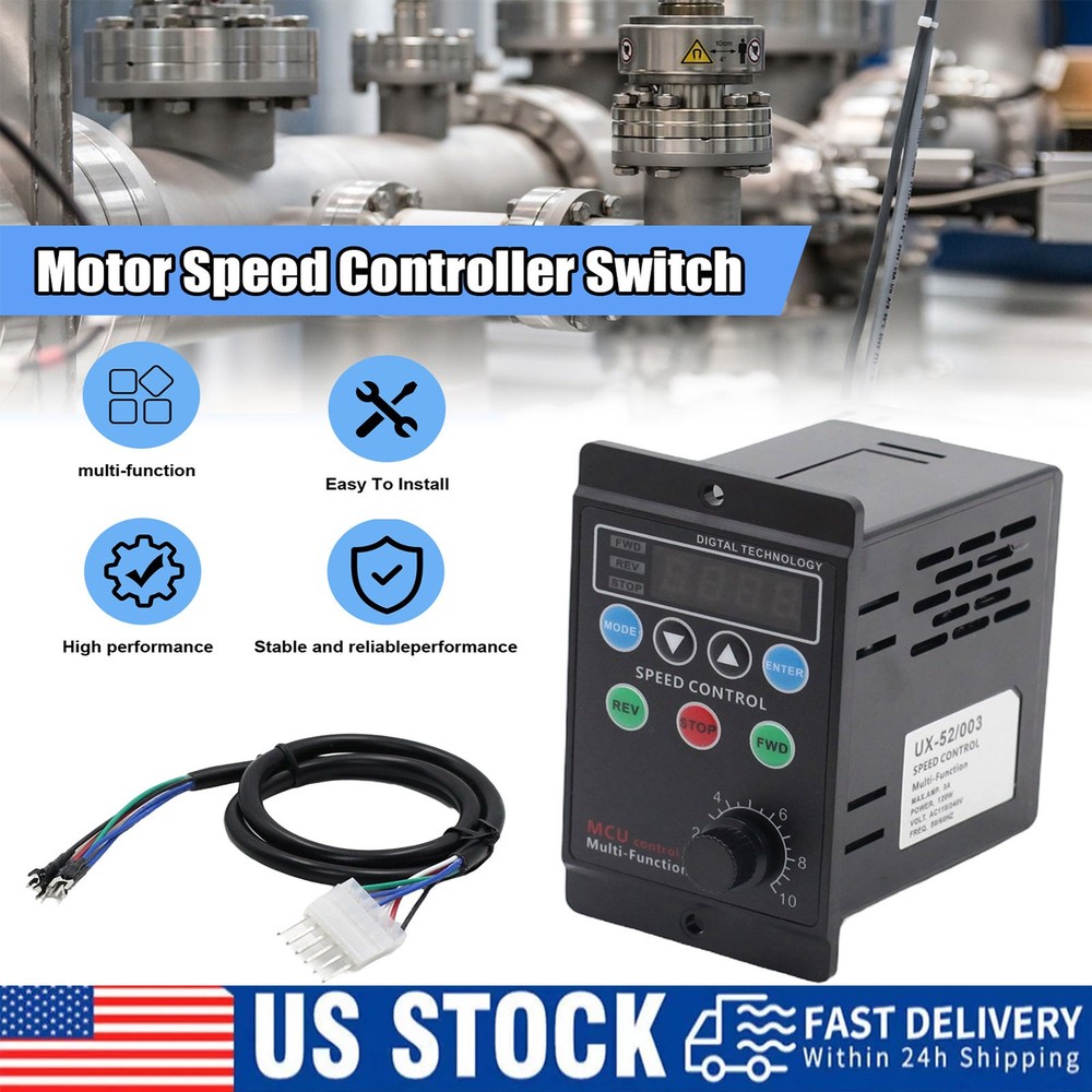 Programmable Motor Speed Controller Variable Speed Governor Switch AC 110V 120W