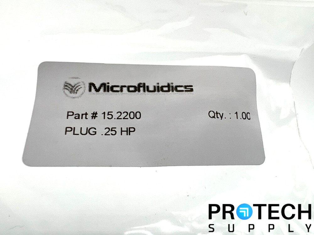 Microfluidics 15.2200 Plug .25HP NEW