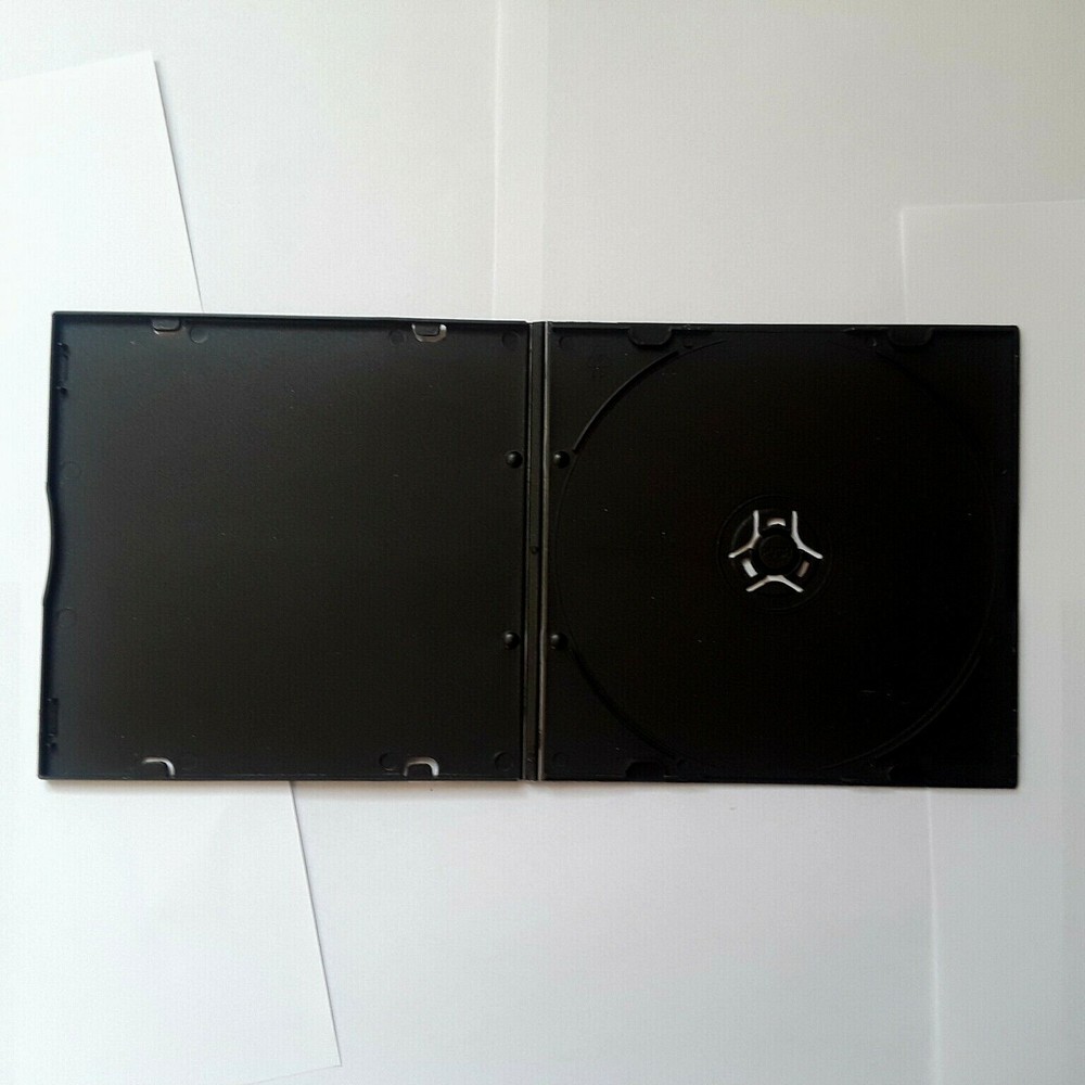 CD DVD CASE with SLEEVE for art work black 200 used 5.2MM SLIM POLY