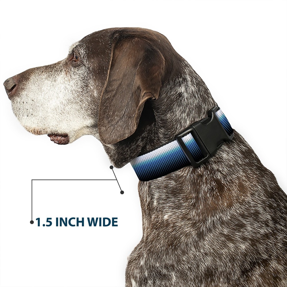 Plastic Clip Collar Transitioning Dots White/Blue/Black Large 15-24"