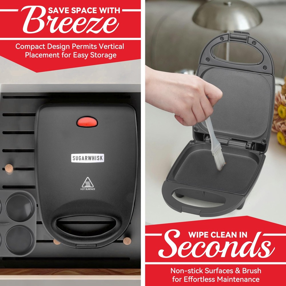 SugarWhisk Egg Bite Maker with 2 Silicone Molds for Standard, Black