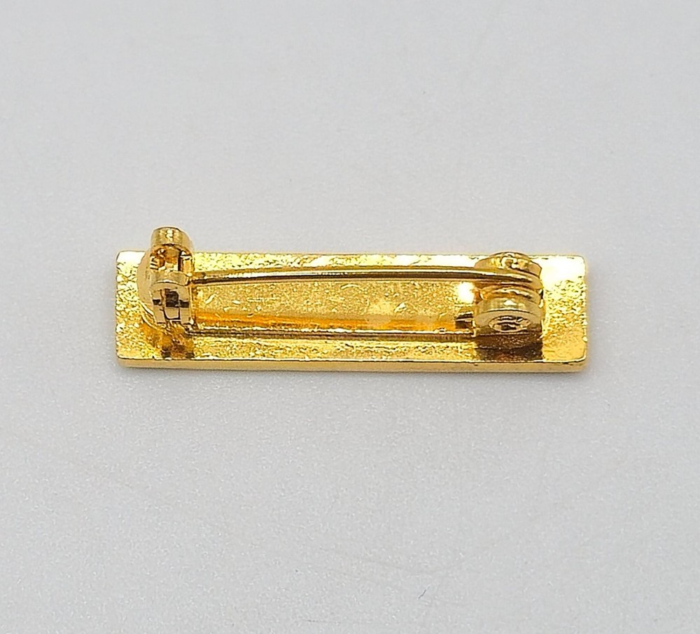 AVA 13 Enamel Lapel Pin 1" Gold Tone Blue Rectangle Pin