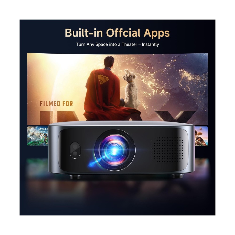 [Short Throw/1200ANSI/Built in Apps] Projector 4K with WiFi and Bluetooth, TO...