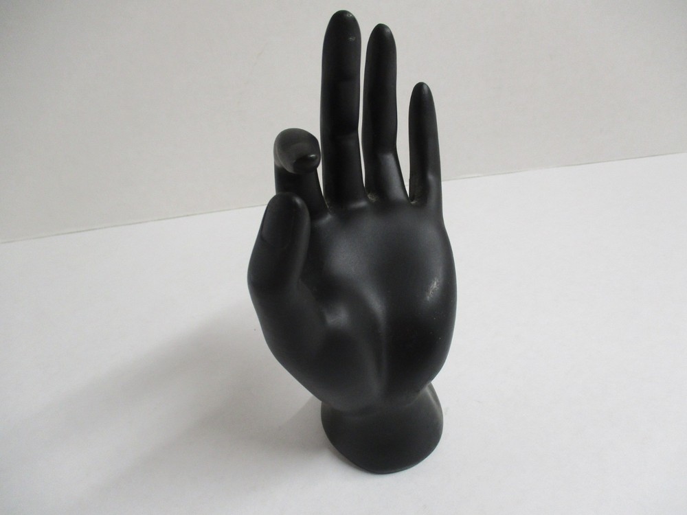 Hand Mannequin Black Display Unisex Solid Strong Still Finger Palm Ok Gesture