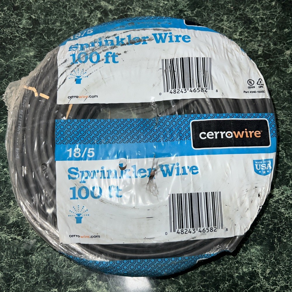 100 ft. 18/5 Black Solid Copper Sprinkler Wire