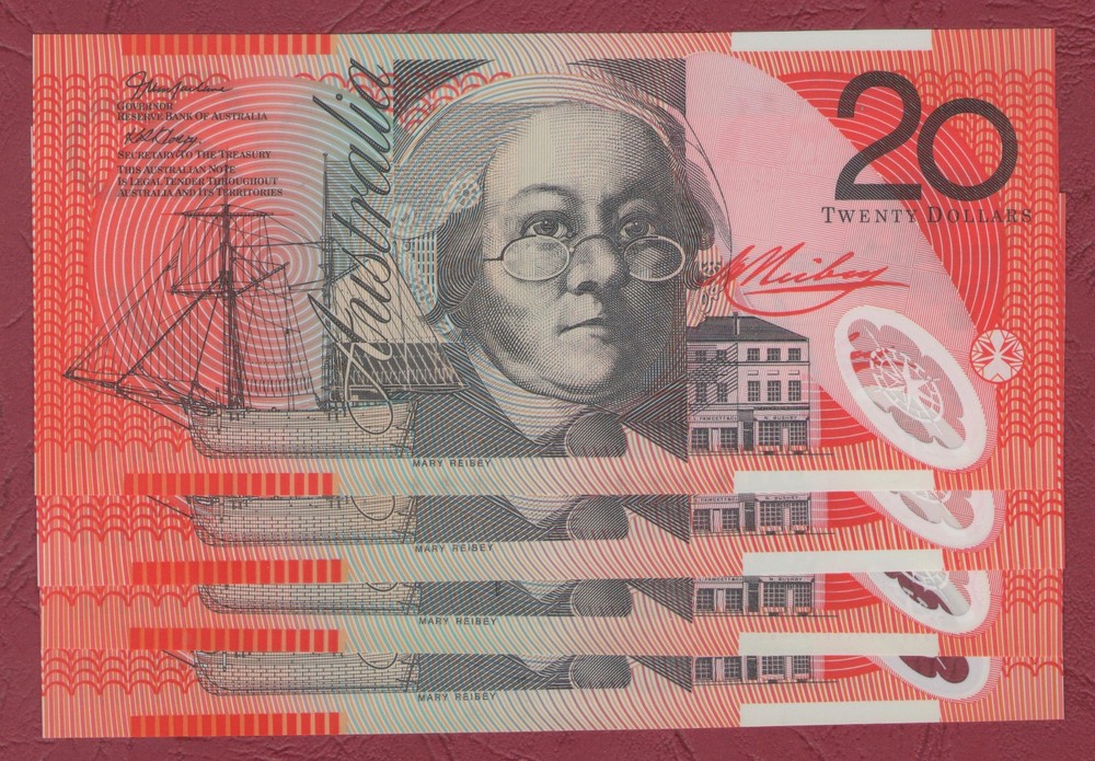 AUSTRALIAN BANKNOTE $20 TWENTY DOLLARS 2005 GEN PREFIX UNC