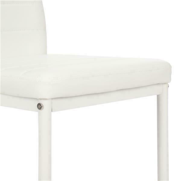4pcs Home Modern PU Leather Stripping Texture High Backrest Dining Chairs White