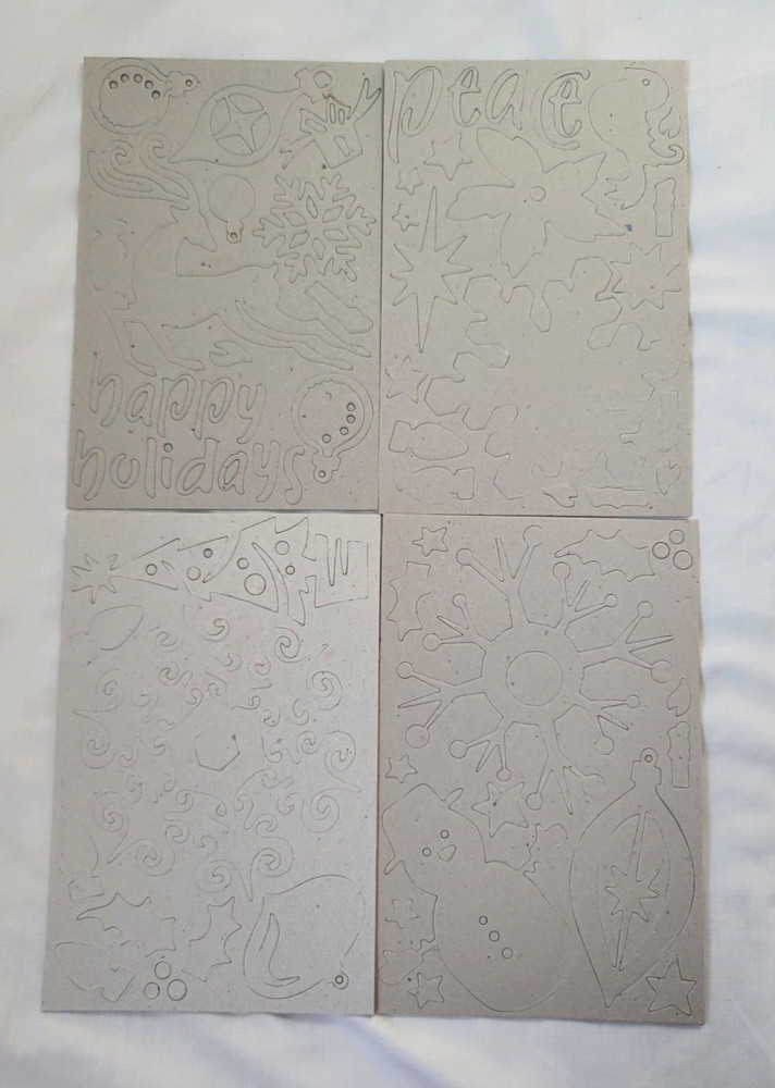 2 Pack Basic Grey Holiday Chipboard Adhesive Embellishments Christmas Stickers
