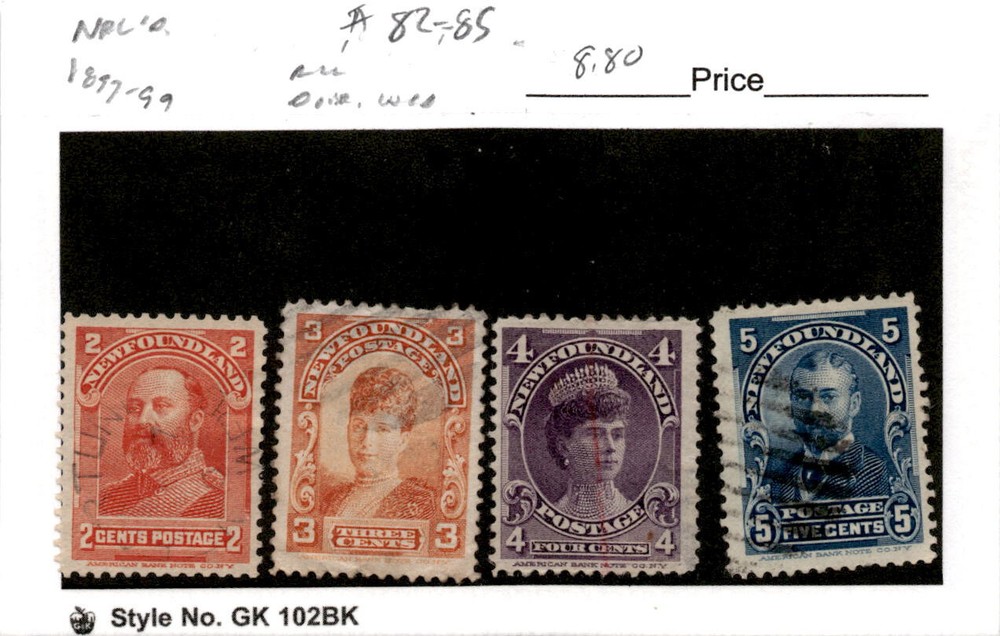 Newfoundland, Postage Stamp, #82-85 Used, 1879 (AC)