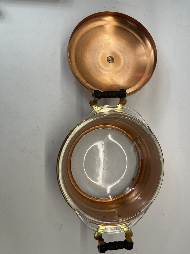 Vintage 1950s CopperCraft Guild Copper Buffet Casserole Pyrex Insert