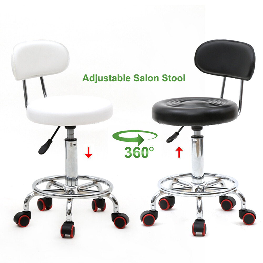 Adjustable Hydraulic Swivel Saddle Stool SPA Salon Rolling Chair With Backrest