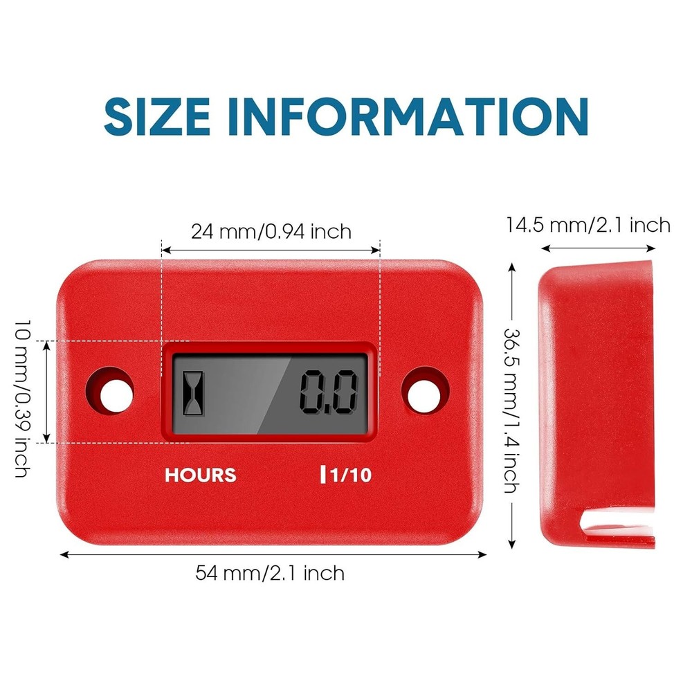Weatherproof Hour Meter for Gas Engines - Easy Setup & Long-lasting Performance