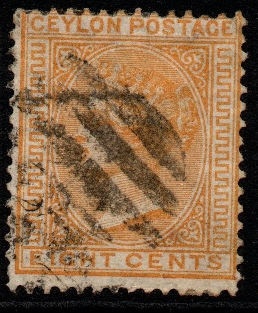 CEYLON SG150 1883 8c ORANGE-YELLOW USED