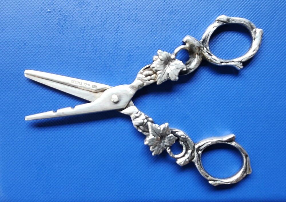 Vintage Silver Grape Scissors Marked JLH