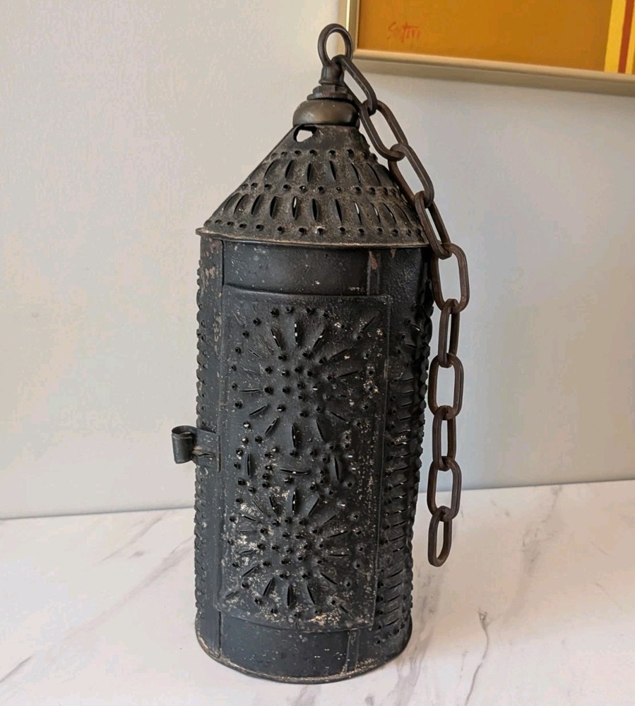Primitive Punched Tin Lantern