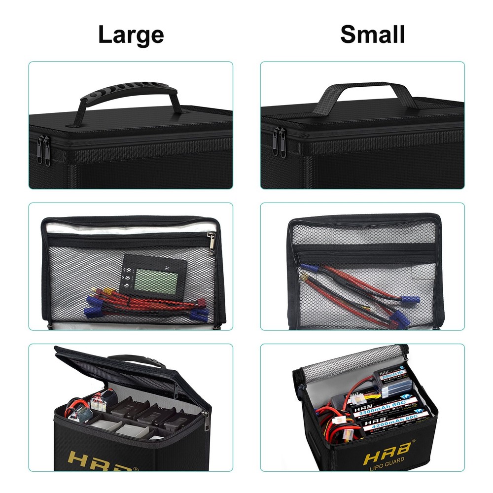 2pcs Lipo Battery Bag Guard Fireproof Explosionproof Sack For Charge &Storage