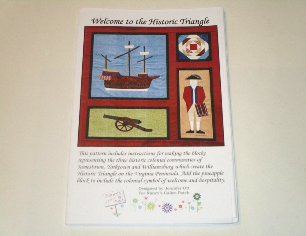 Quilt Pattern WILLIAMSBURG Historic Triangle Bernina 37" x 37" Jennifer Ott