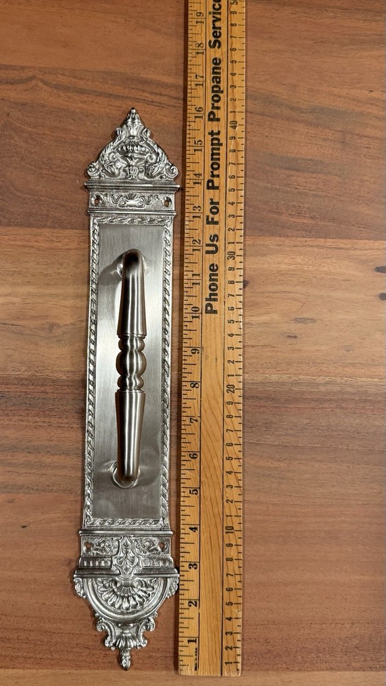 Large 16” Ornate Victorian Style Door Pull Push Plate Architectural Hardware